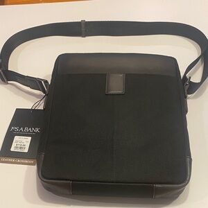 Jos. A. Bank Dark Leather Crossbody Bag.  NWT